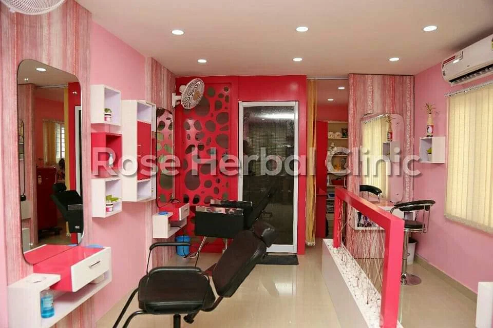 Inside Rose Herbal Beauty Clinic — rose-pink interiors and styling stations